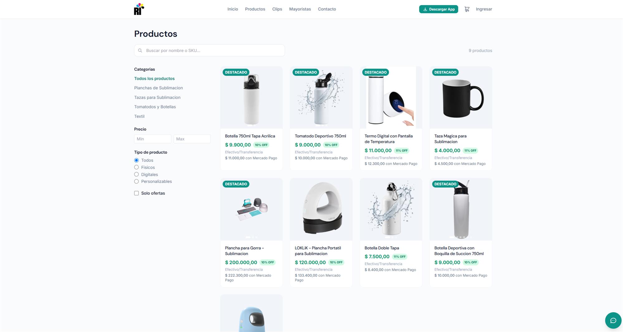 Registro de Insumos - captura del sistema